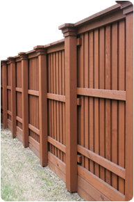 Installed cedar fence